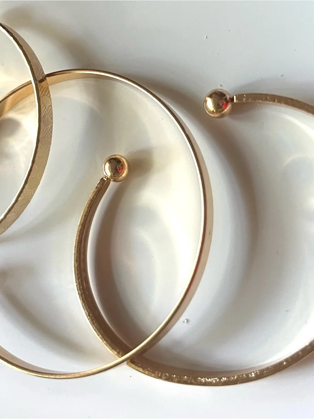 3 Gold-Tone Stackable Bangle Bracelet Set - Picture 7 of 7